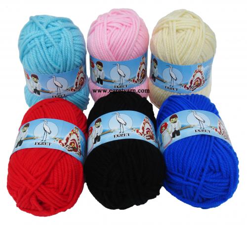 ไหม จัมโบ้ สีพื้น 100g  (แพ็ค3ม้วน)